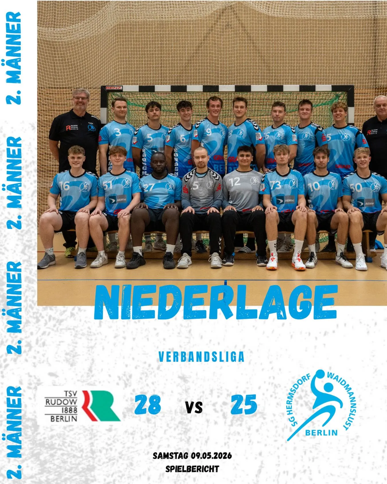 Foto 1 zum Beitrag Verbandsliga 09.05.2026 - TSV Rudow II gegen SG Hermsdorf/ Waidmannslust II