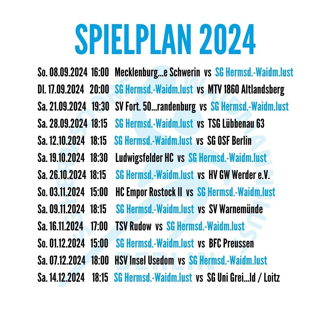 Foto 1 zum Beitrag Der Spielplan 2024 für die Saison 24/25 steht fest 💪