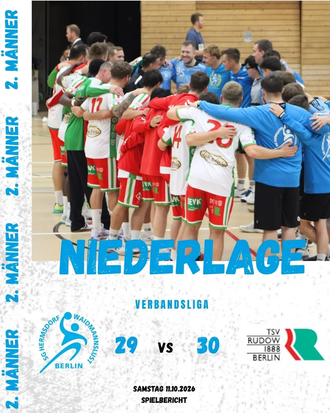 Foto 1 zum Beitrag Verbandsliga 11.10.2026 - SG Hermsdorf/ Waidmannslust II gegen TSV Rudow II
