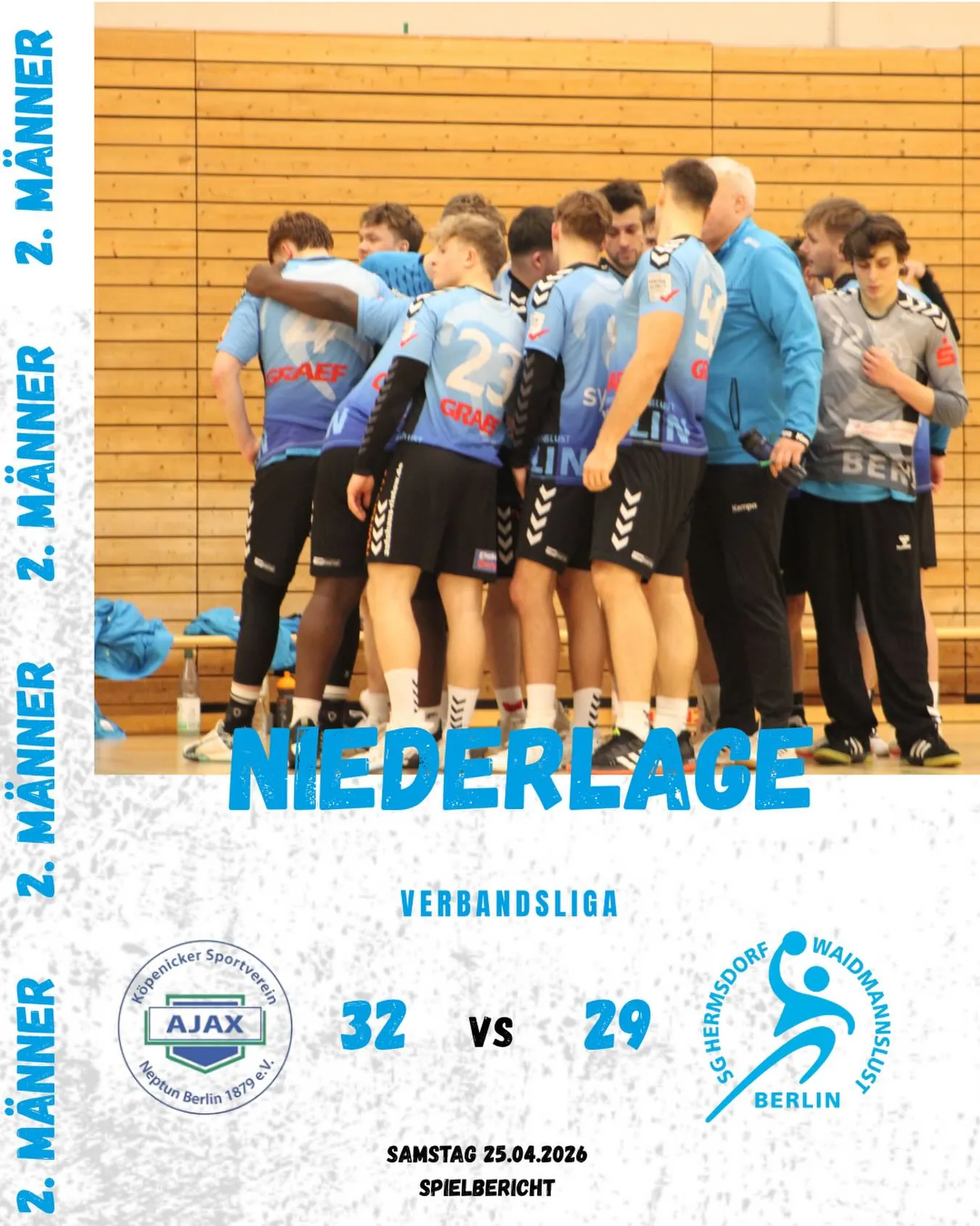 Foto 1 zum Beitrag Verbandsliga 25.04.2026 KSV- Ajax- Neptun gegen SG Hermsdorf/ Waidmannslust II