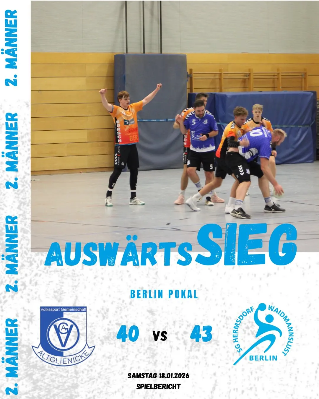 Foto 1 zum Beitrag Pokalkrimi in Alt-Glienicke – Wir stehen im Viertelfinale!