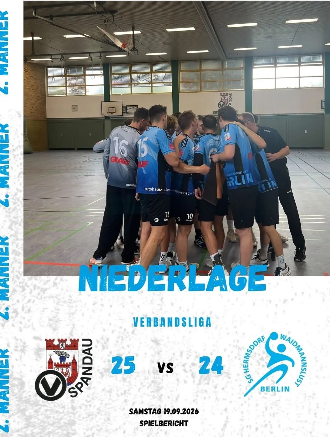 Foto 1 zum Beitrag Verbandsliga 19.09.2026 - VFV Spandau II gegen SG Hermsdorf/ Waidmannslust II
