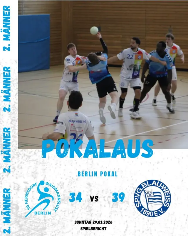 Vorschaubild: Berlin Pokal 29.03.2026 - SG Hermsdorf/ Waidmannslust II gegen Sp. Vg. Blau-Weiß 1890