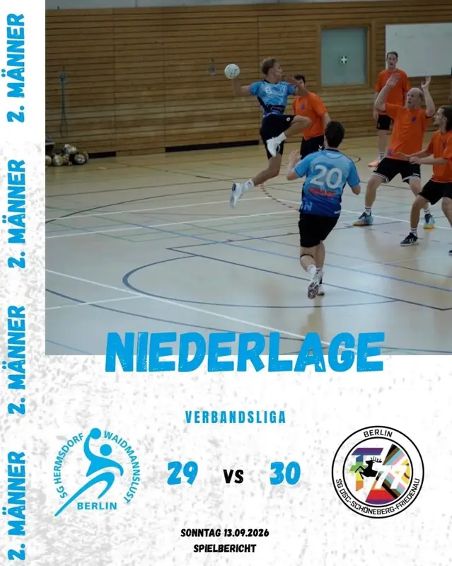 Vorschaubild: Verbandsliga 13.09.2026 - SG Hermsdorf/ Waidmannslust II gegen SG OSF BERLIN III