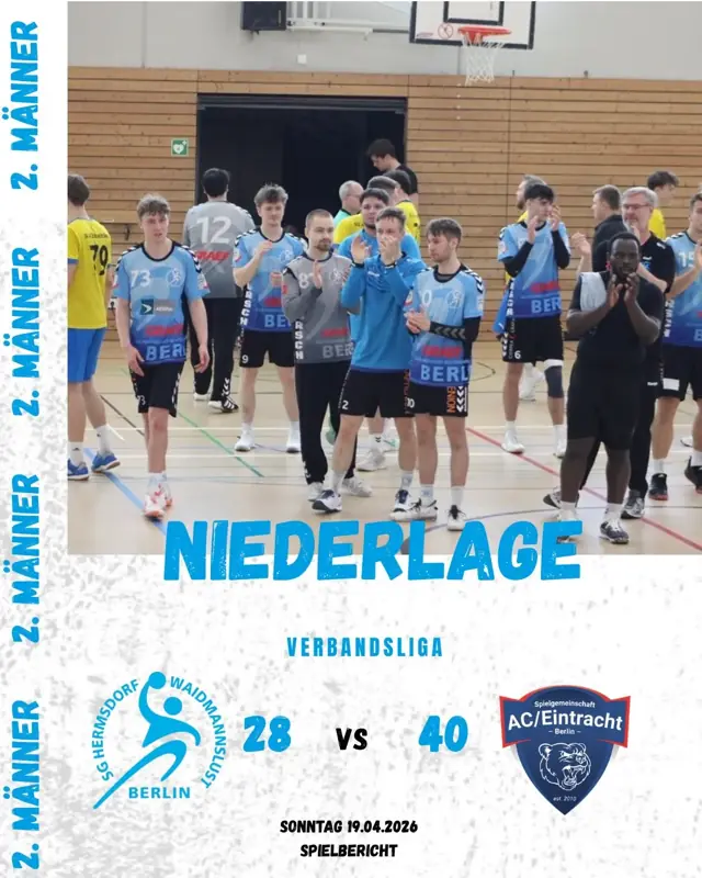 Vorschaubild: Verbandsliga 19.04.2026 - SG Hermsdorf/ Waidmannslust II gegen SG AC/Eintracht