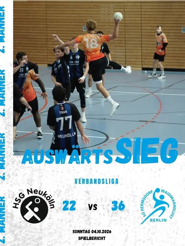 Vorschaubild: Verbandsliga 04.10.2026 - HSG Neukölln gegen SG Hermsdorf/ Waidmannslust II