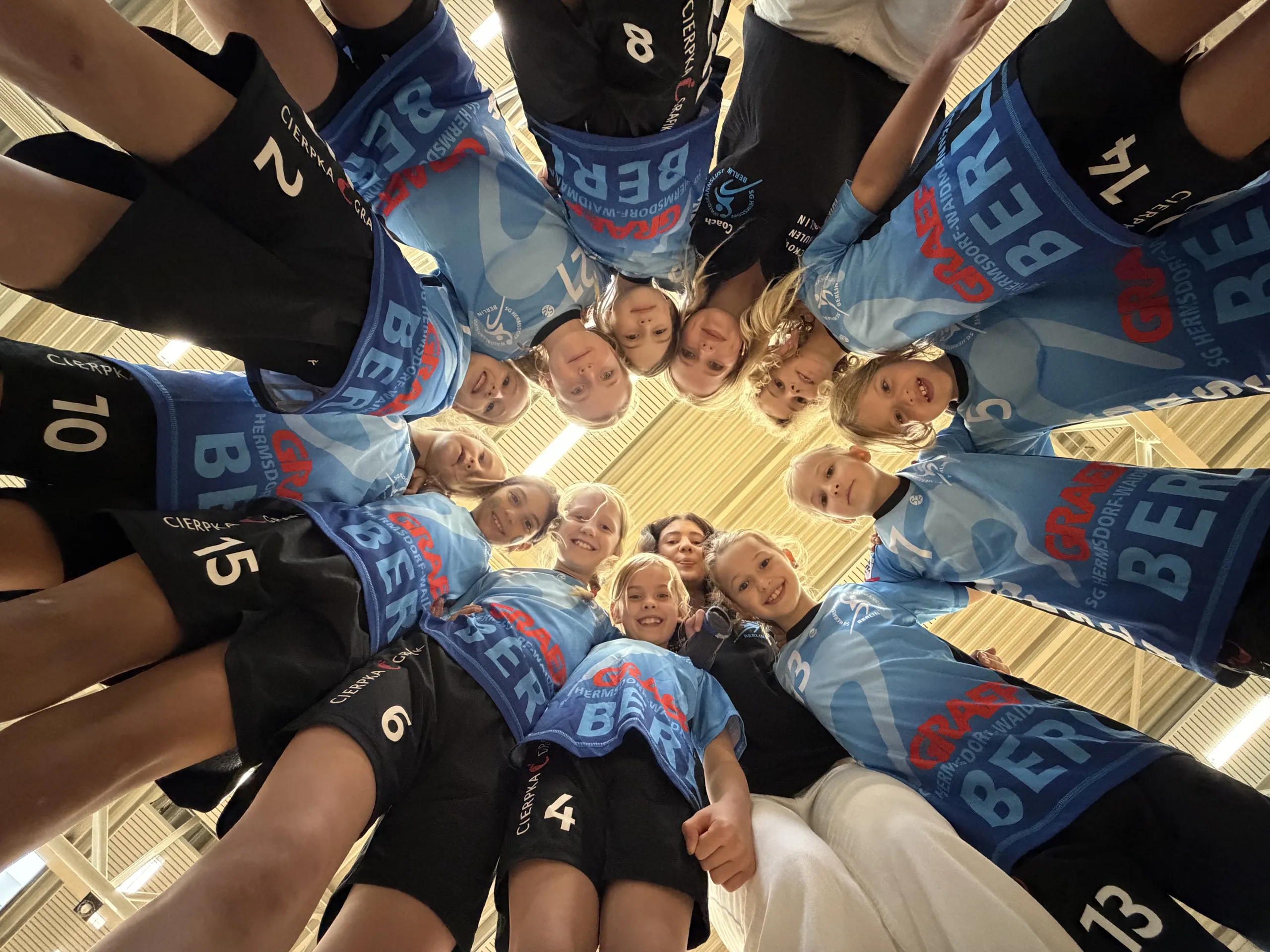 Teamkreis von unten